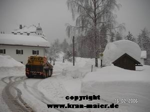 Autokran Maier Landshut Schneechaos Katastrophenfalleinsatz Bayerischer Wald