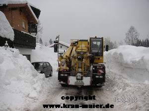 Autokran Maier Landshut Schneechaos Katastrophenfalleinsatz Bayerischer Wald