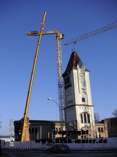 Autokran Maier Landshut Turmdrehkran aufbauen