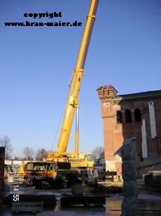Autokran Maier Landshut Turmdrehkran aufbauen